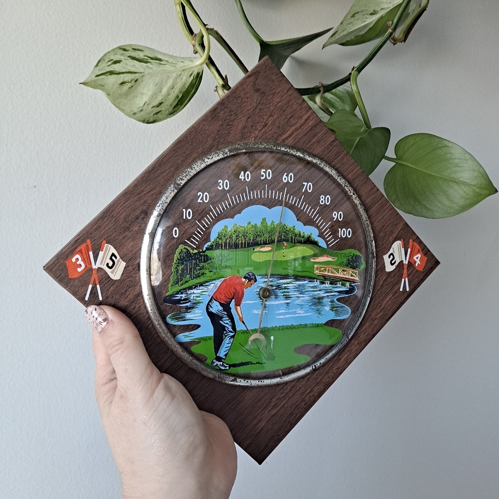 Unique MCM Vintage Thermometer Art